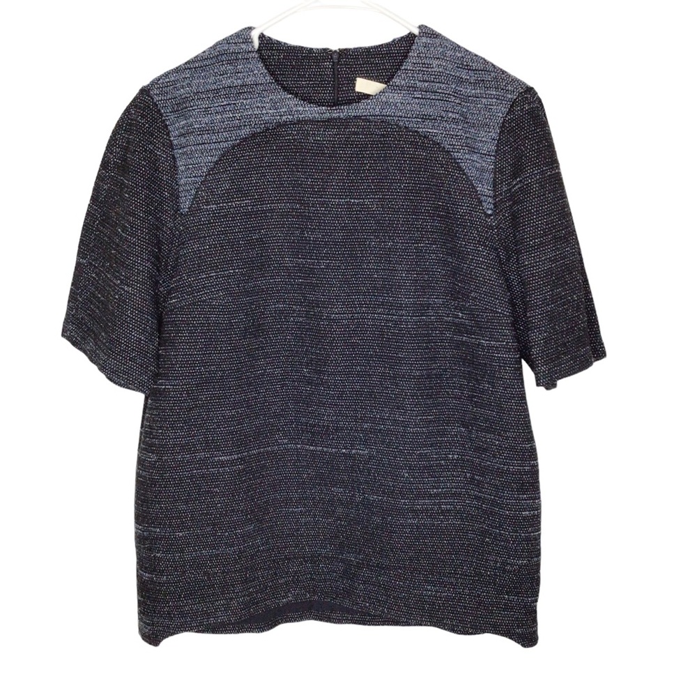 O’2nd New Nady Tweed Colorblock Boxy Top Size 4 Deadstock Designer Chic